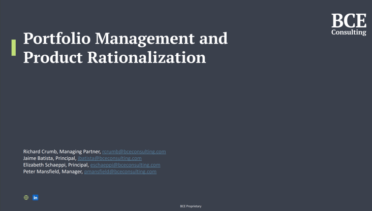 Portfolio Management and Product Rationalization